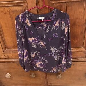 Joie Grey and Purple Floral Women's Top